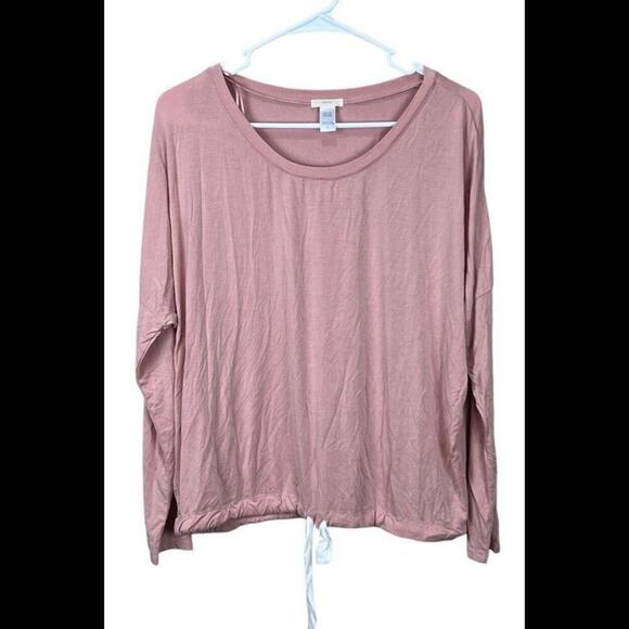 Eberjey Women's Sz S Long Sleeve Scoop Neck Slouchy Lounge Top Pink‎ - Picture 1 of 3